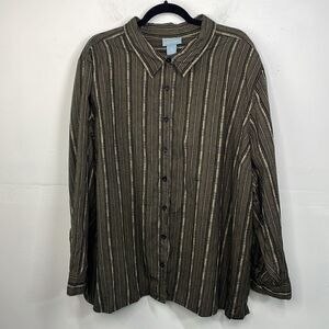 Liz & Me women’s Button down Long sleeve collared shirt 4X 100% Cotton